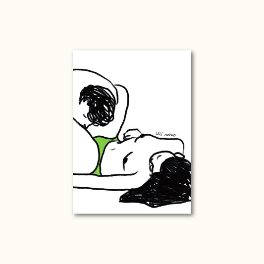 Postcard - Green Panties